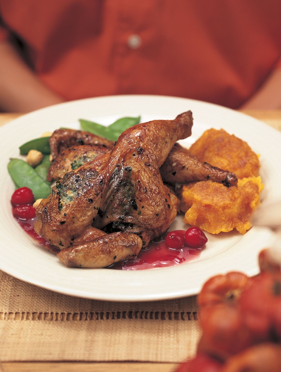 Roast Cornish Hens with Cranberry Balsamic Glaze