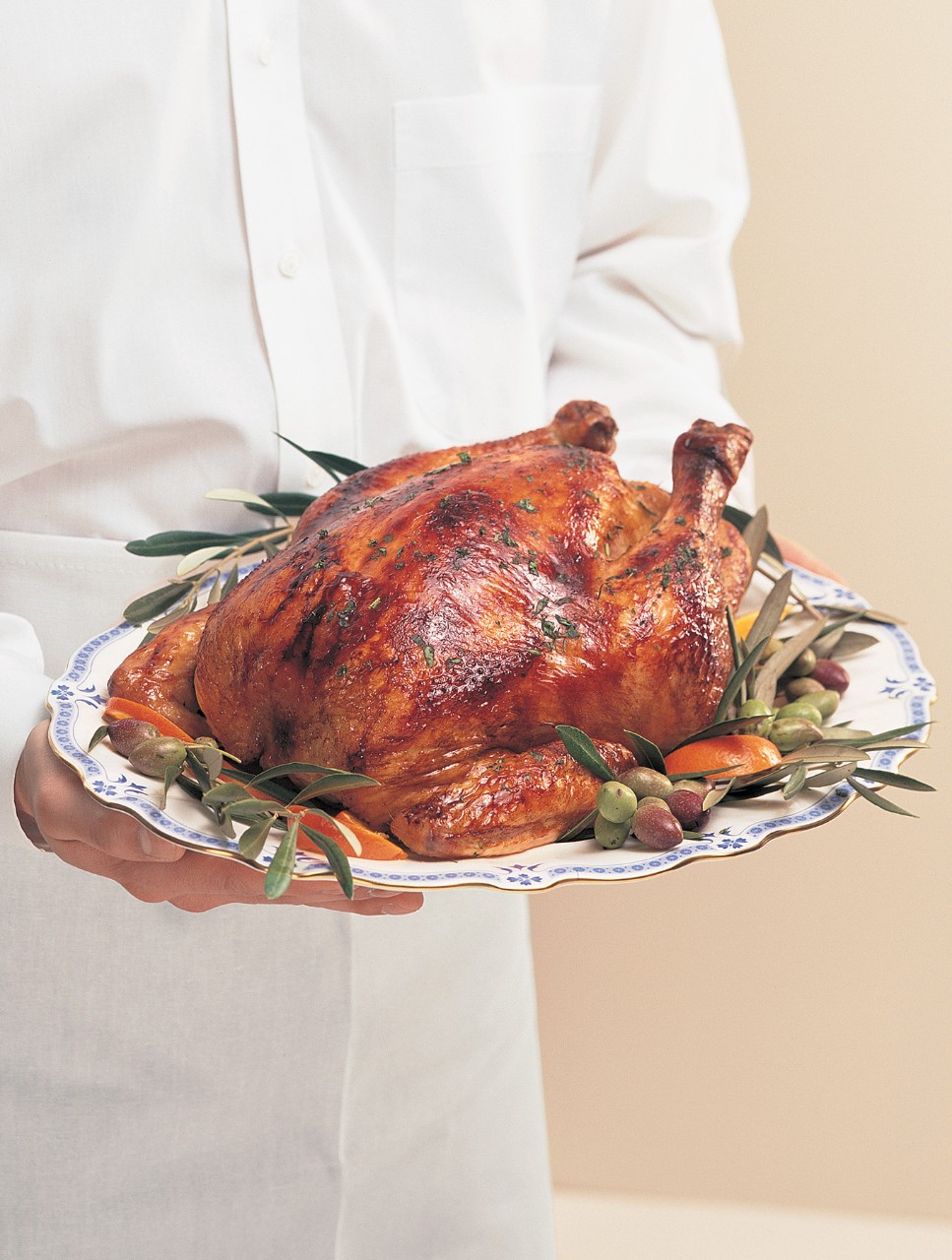 Roast Capon with Mushroom Onion Stuffing
