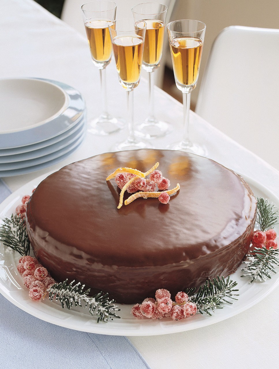Victorian Orange Cake with Chocolate Glaze