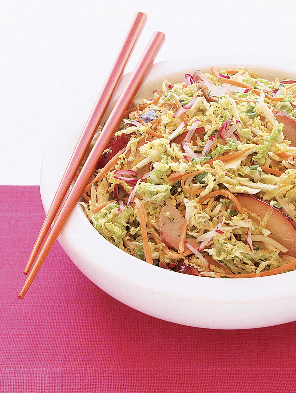 Asian-Style Slaw with Chinese BBQ Pork and Plums