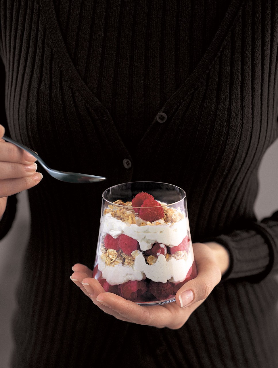 Raspberry Parfait with Oatmeal and Scotch