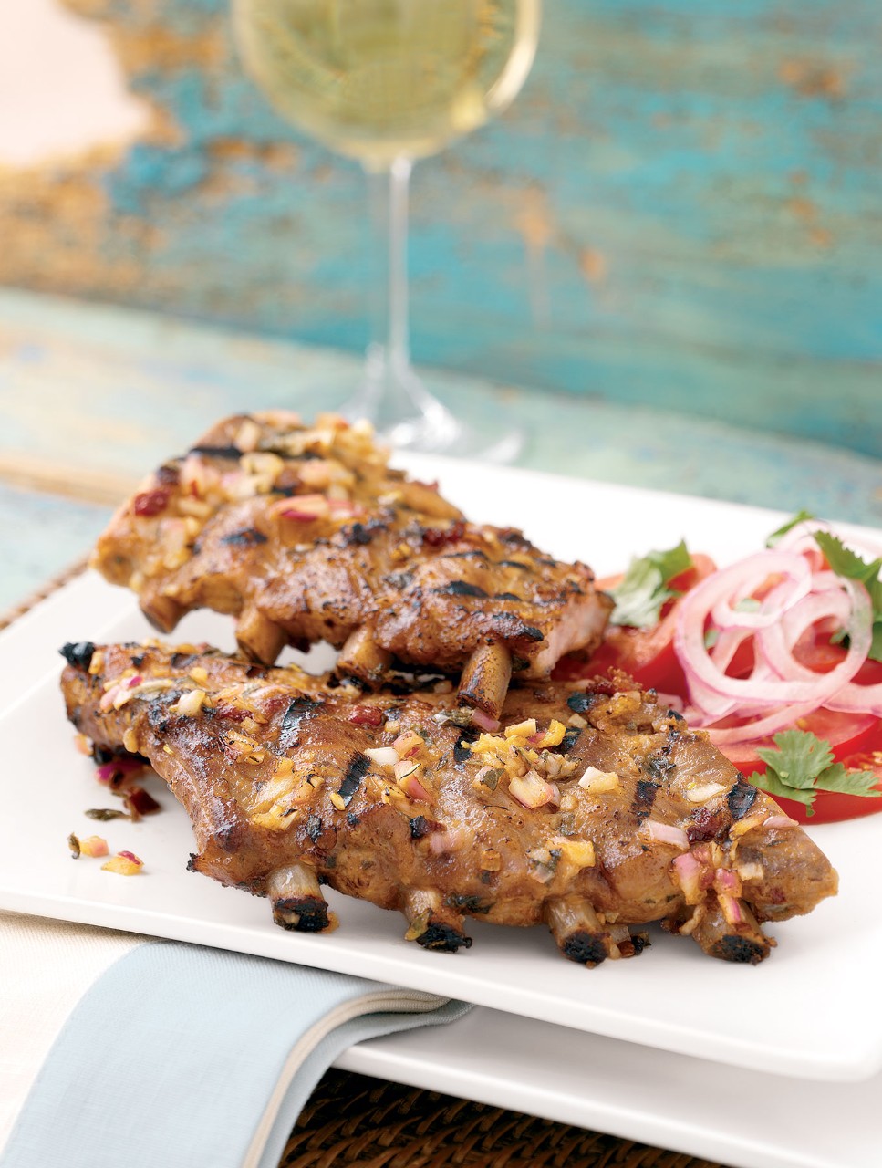 Slow Barbecued Pork Ribs with Chilean Salad