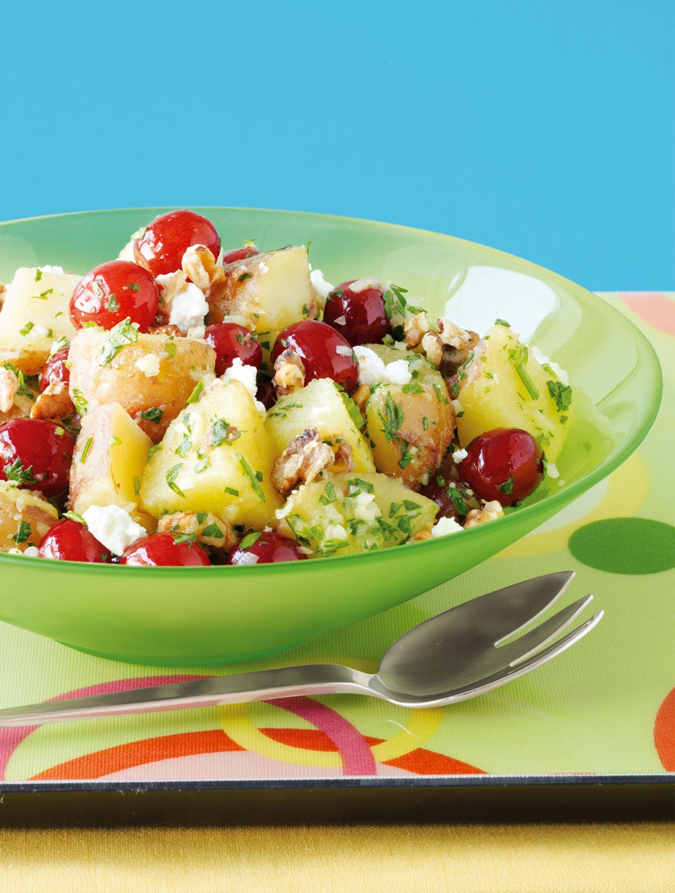 Potato Salad with Grapes, Walnuts and Chèvre