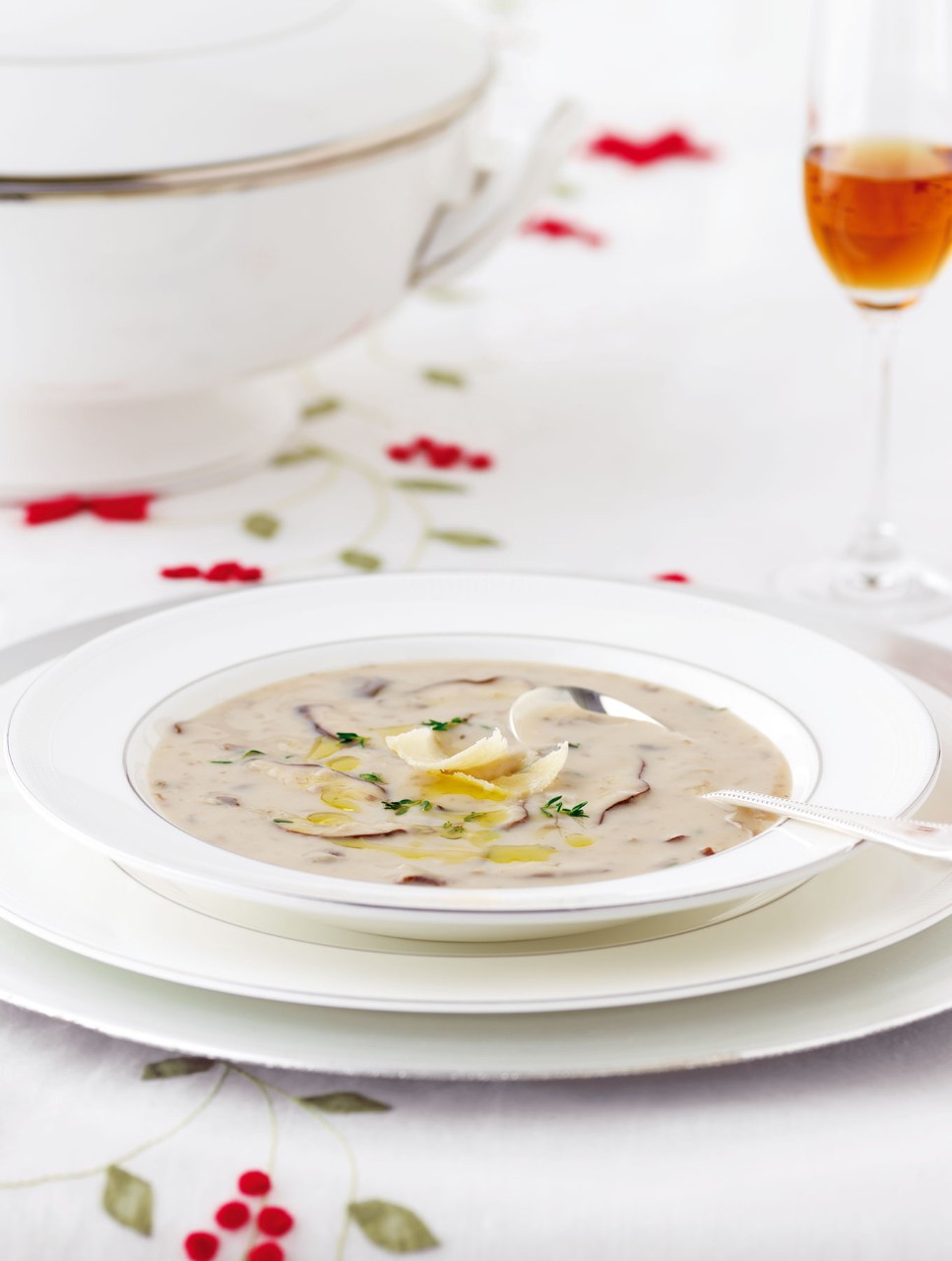 Wild Mushroom Bisque with Truffle Oil