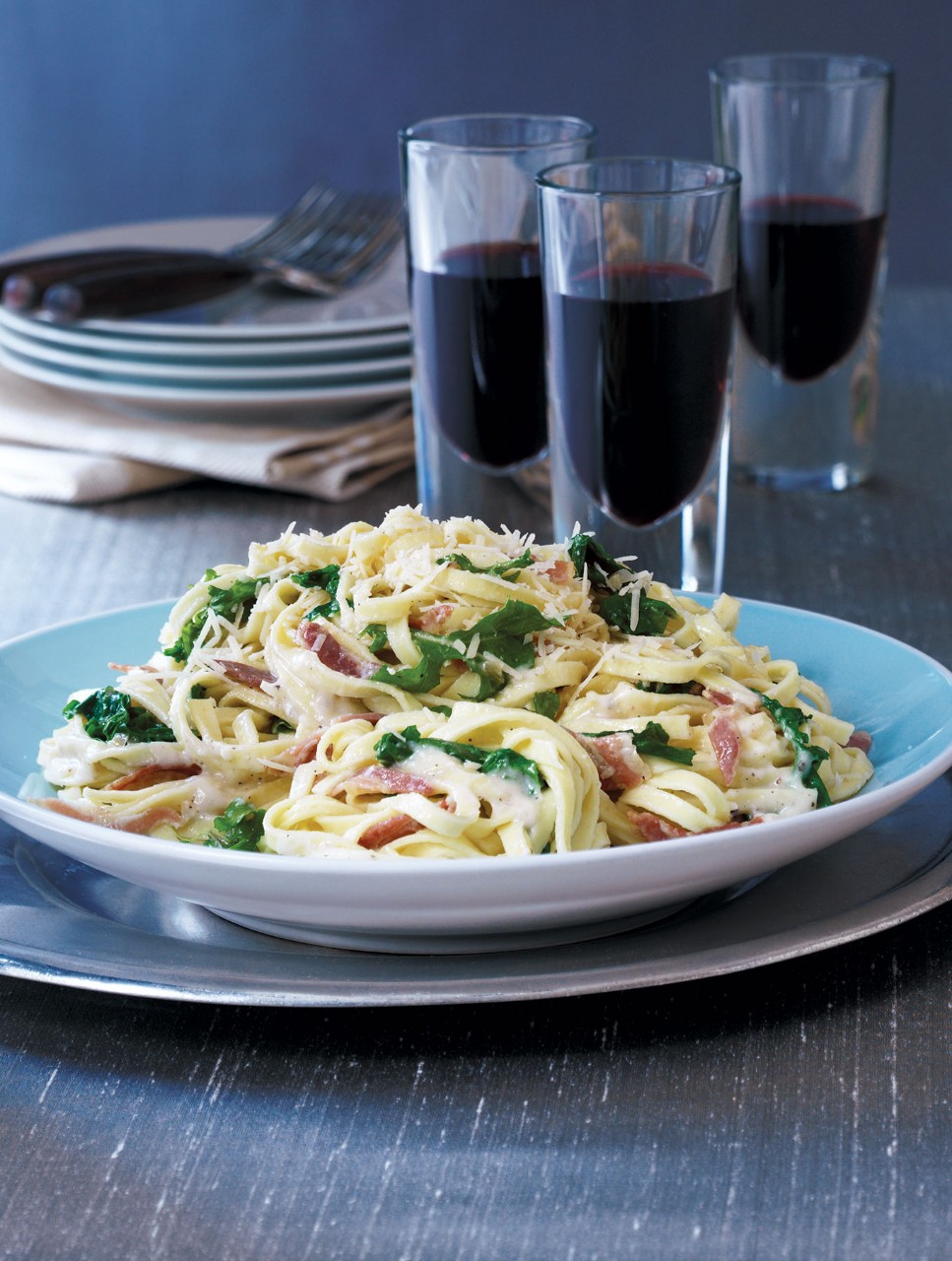 Linguine with Pancetta and Arugula