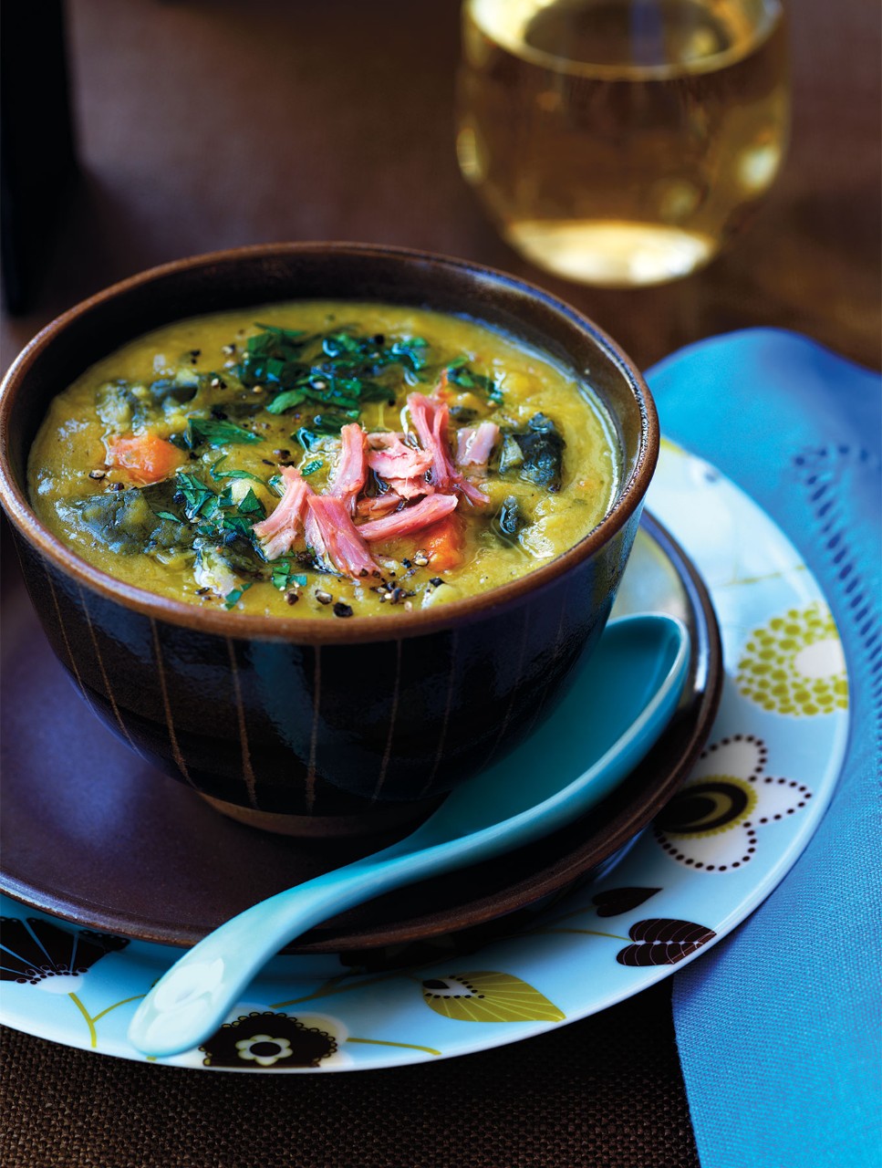 Split Pea Soup With Smoked Turkey And Collards