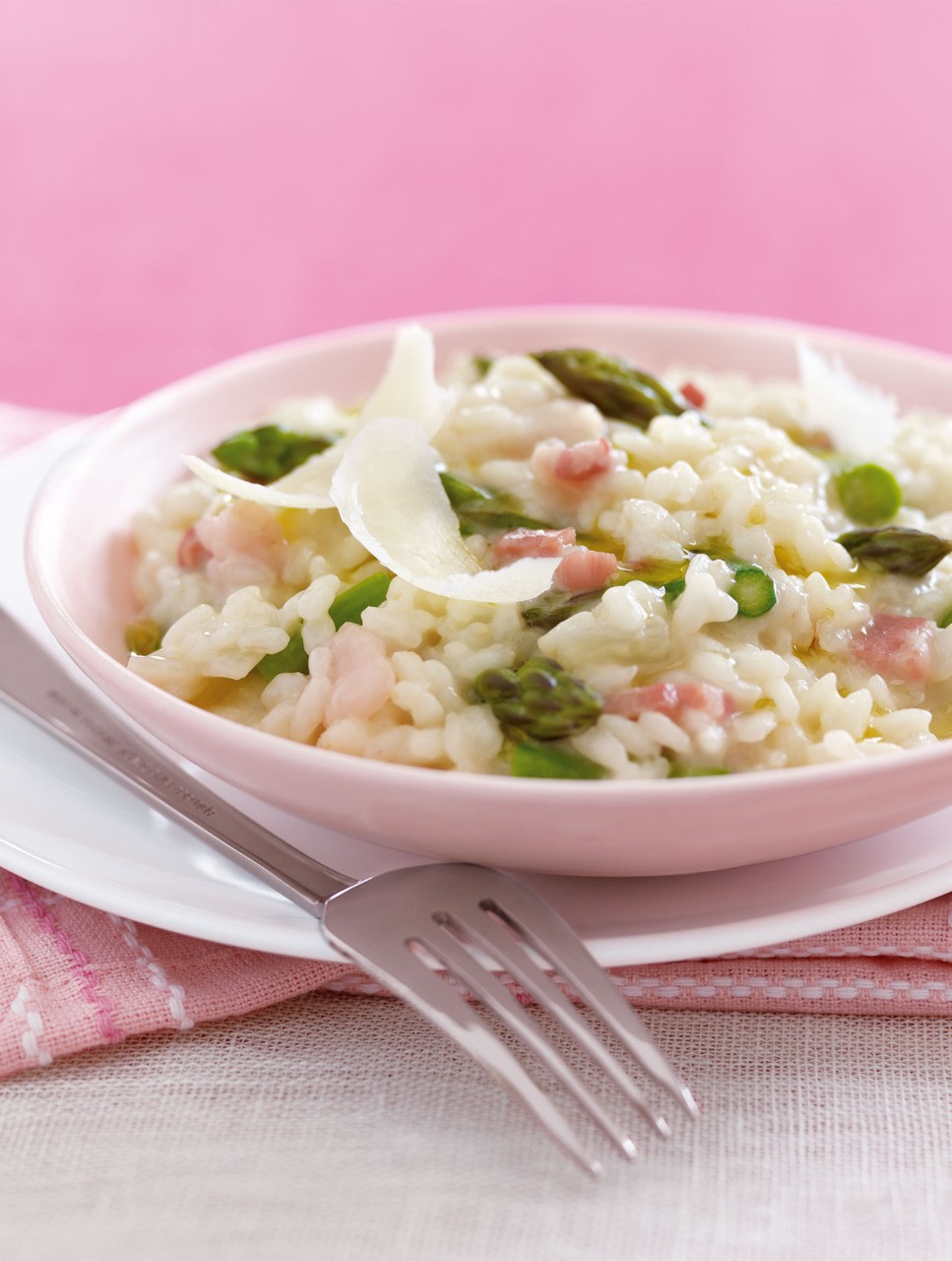 Asparagus Risotto with Pancetta and Truffle Oil