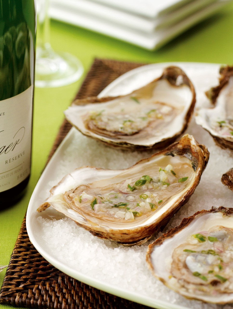 Malpeque Oysters with Lemon, Chive and Shallot Mignonette Sauce