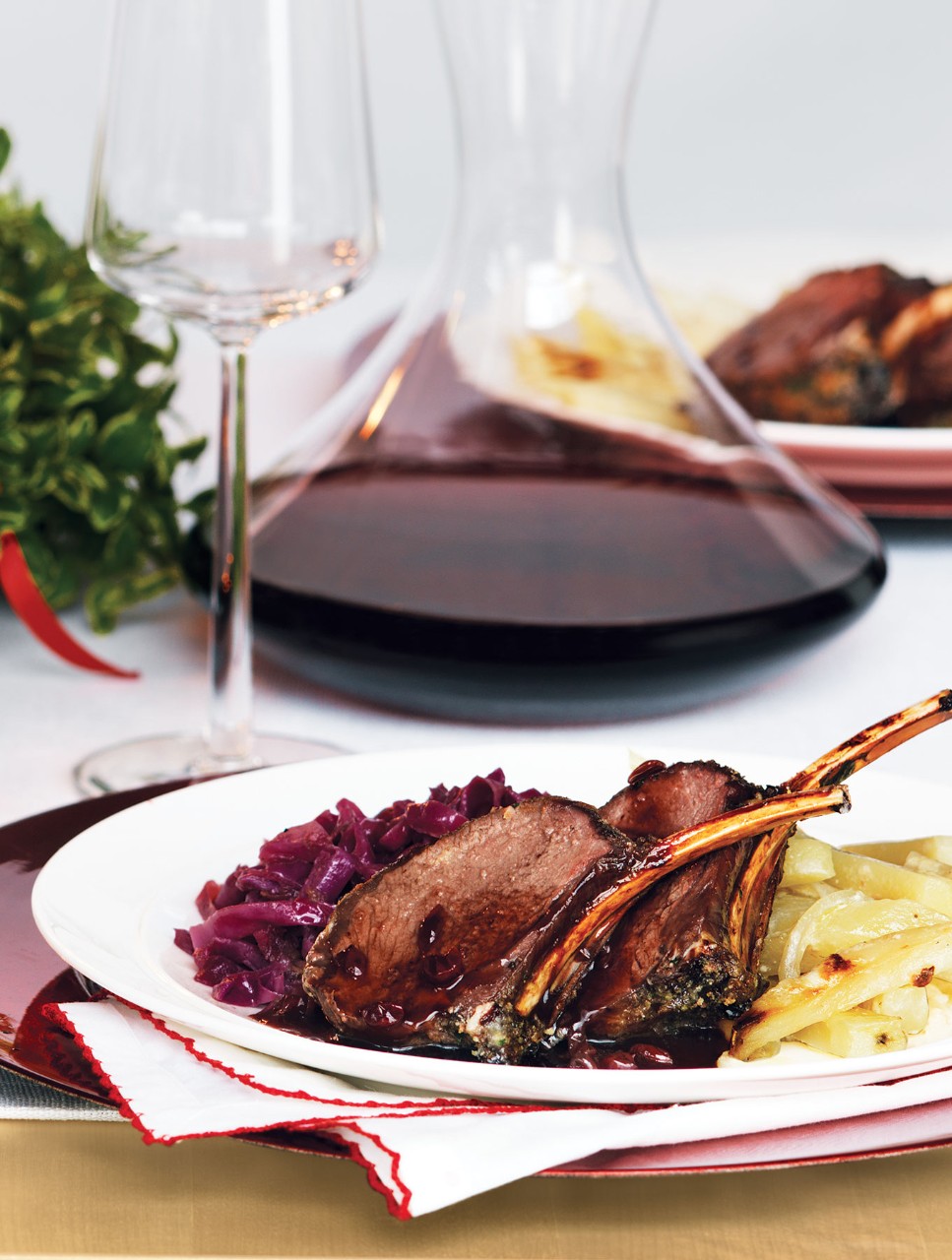 Slow Roasted Venison Rack with Lingonberry Sauce