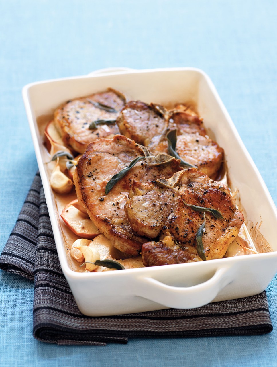 Cider-Braised Ontario Pork Chops with Apples and Garlic