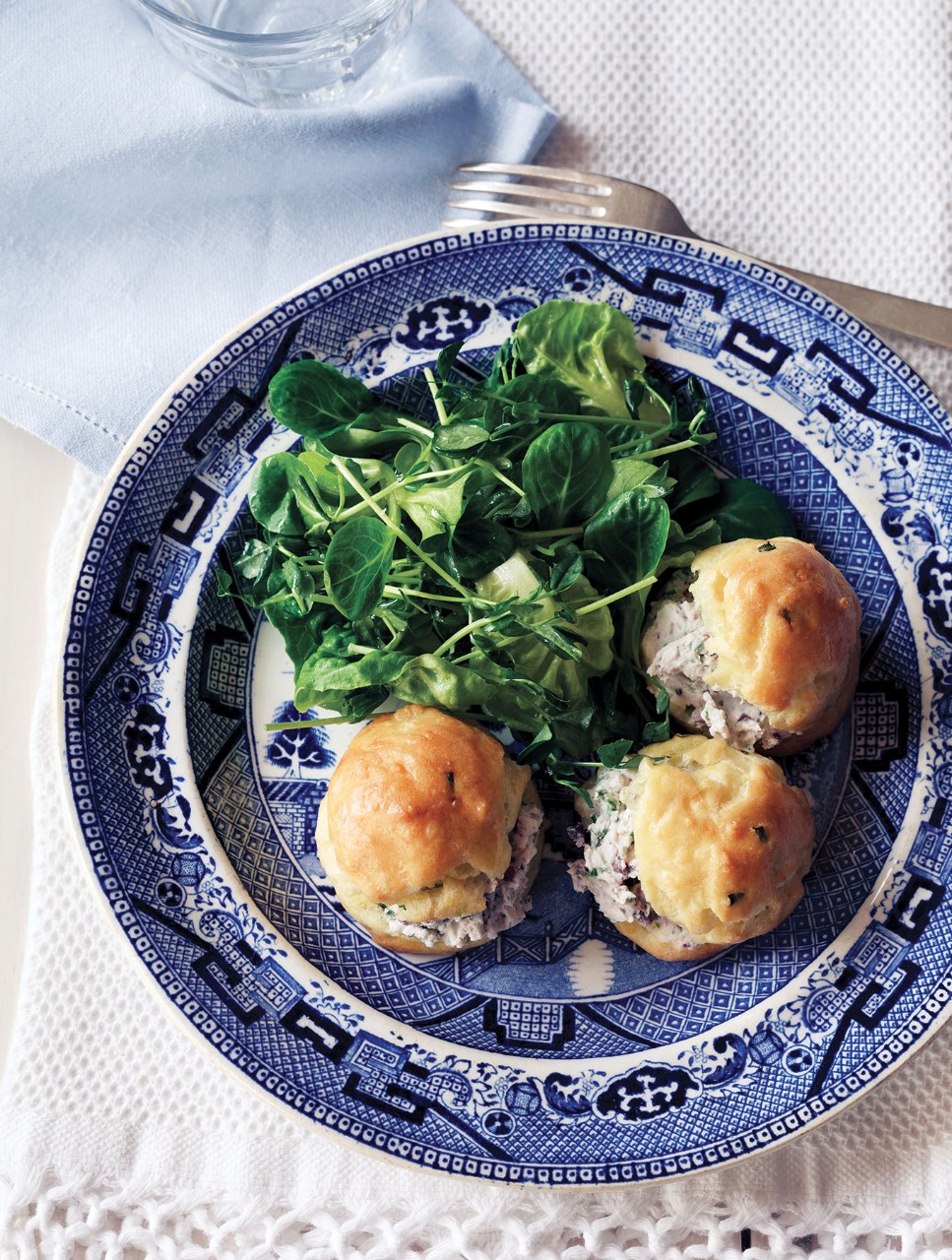 Goat Cheese Gougères with Green Salad