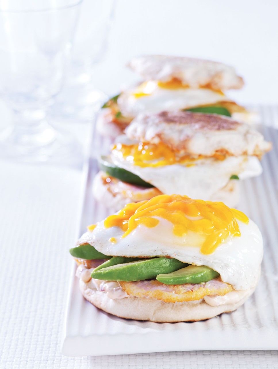 Fried Egg Sandwiches with Peameal, Chipotle & Avocado