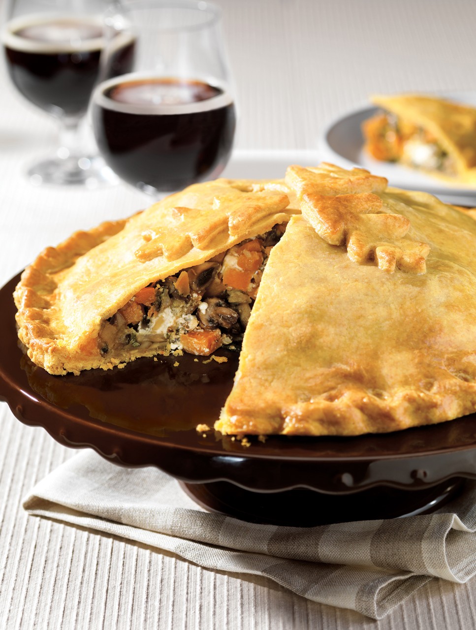 Roasted Butternut Squash and Mushroom Pie with Cheddar Pastry