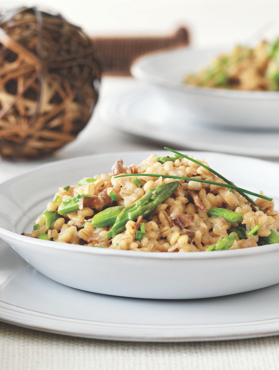 Creamy Barley Risotto with Asparagus & Porcini