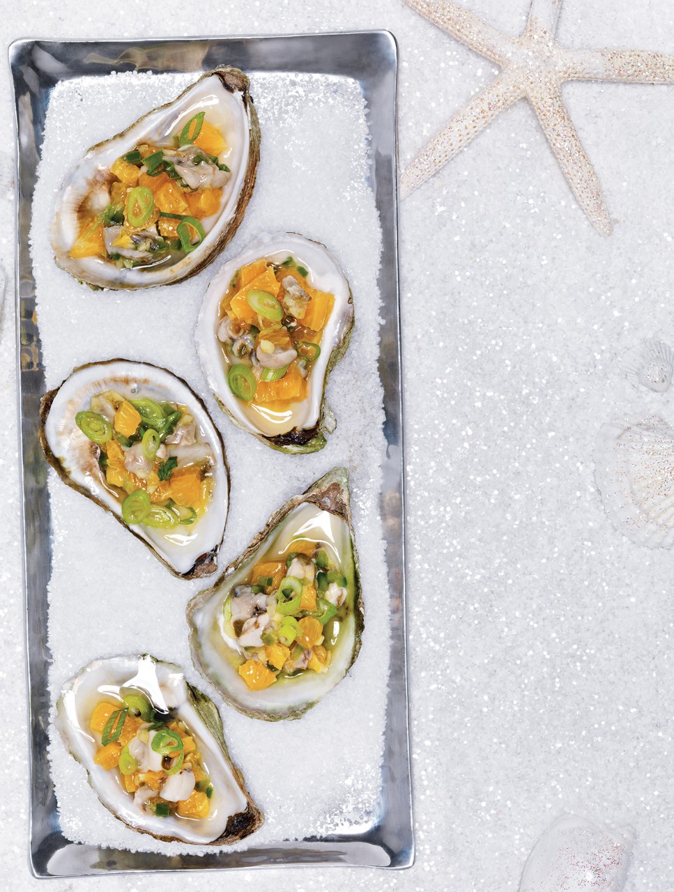 Citrus Oyster Ceviche on the Half-Shell