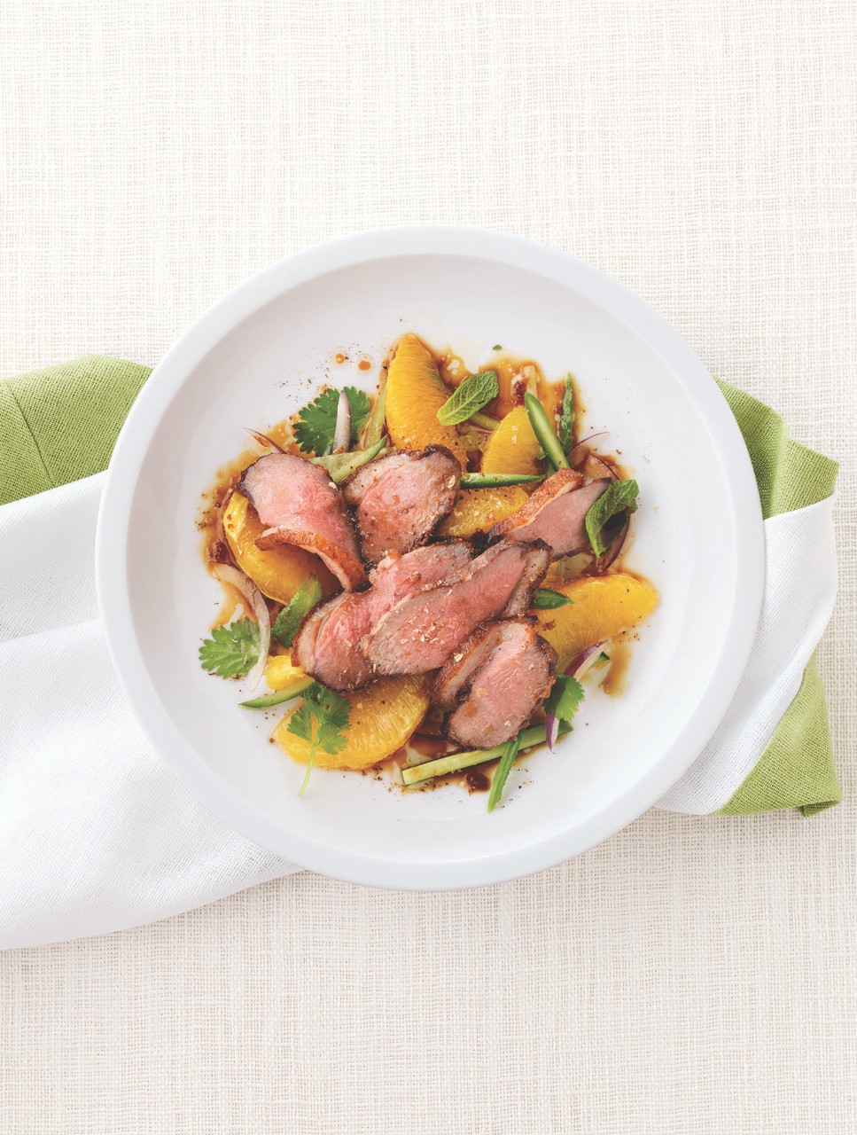 Orange and Sichuan Pepper-Crusted Duck Salad