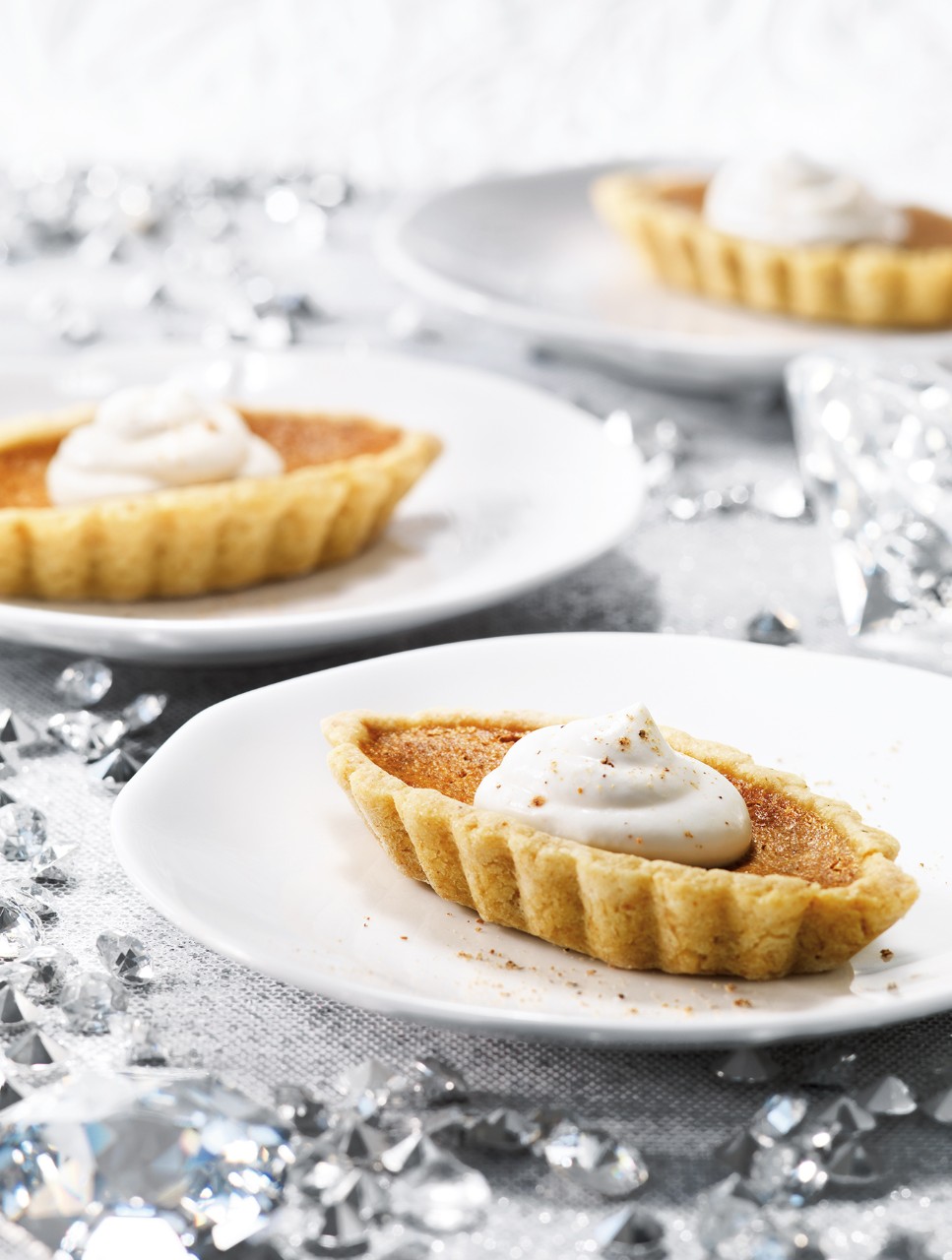 Walnut Crust Pumpkin Tarts with Light Nutmeg Cream