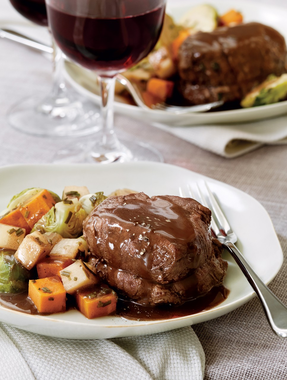 Poached Beef Fillets with Vegetables in the French Manner
