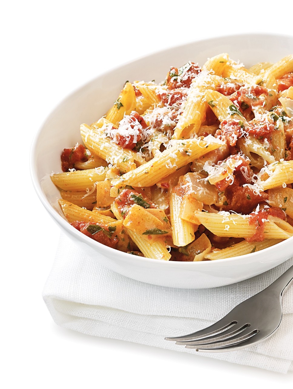 Penne with Pancetta, Tomatoes & Vodka