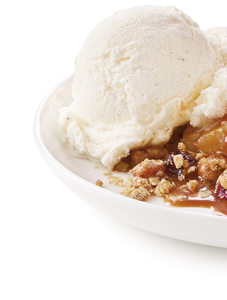 Apple-Cranberry Crisp with Warm Toffee Sauce