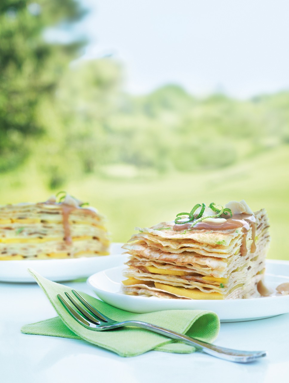 Mango & Lime Crepe Cake with Lime Caramel