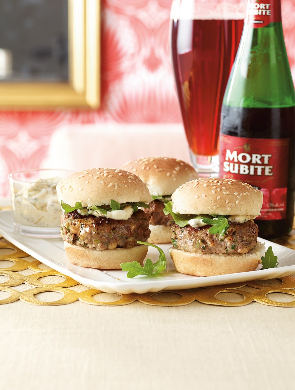 Lamb Sliders with Mint & Caper Mayonnaise