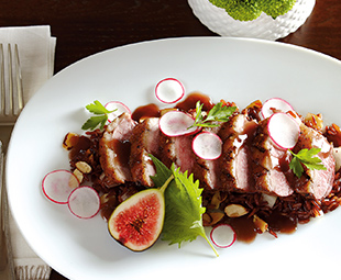 Coriander-Crusted Crispy-Skin Duck with Red Rice