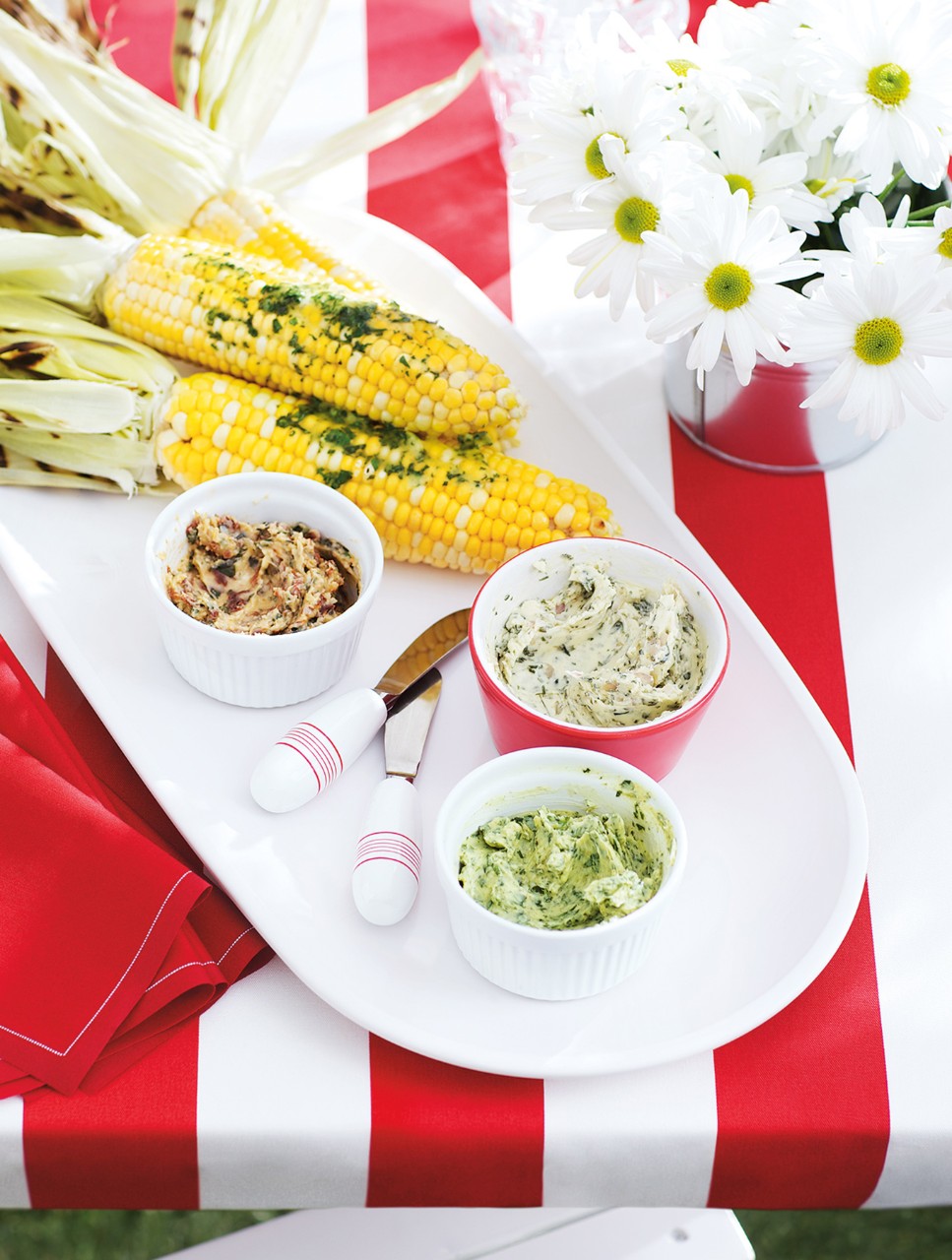 Grilled Corn on the Cob with Global Butters
