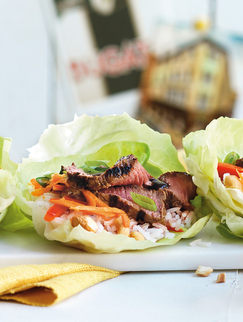 Hoisin Beef & Cashew Lettuce Wraps