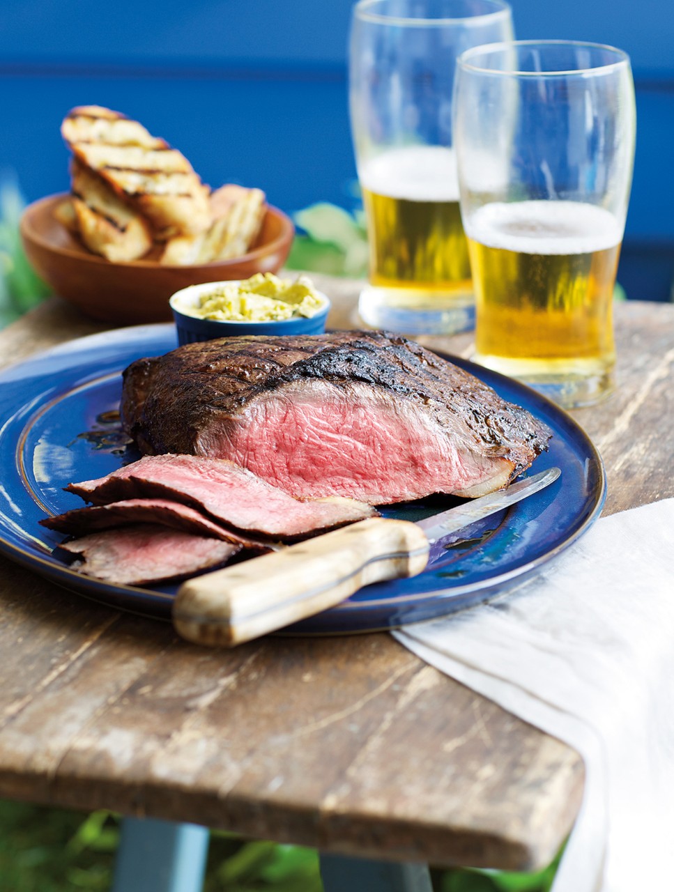 Hickory-Grilled Tri-Tip with Smoky Blue-Cheese Butter
