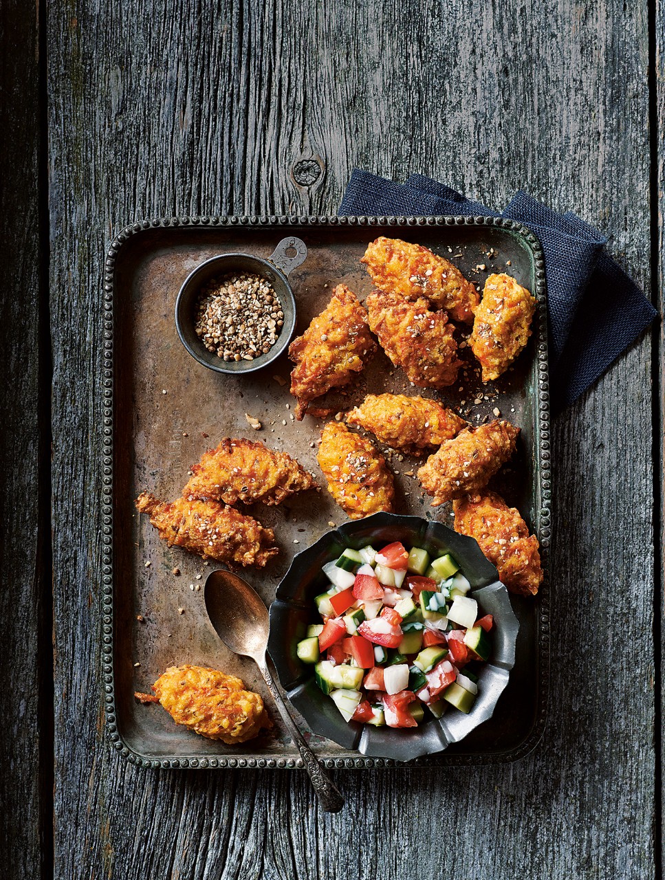 Dukkah-Dusted Carrot Fritters