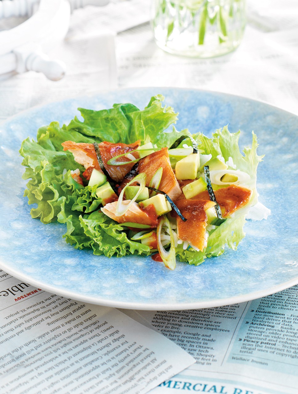 Lettuce Wraps with Miso-Glazed Arctic Char
