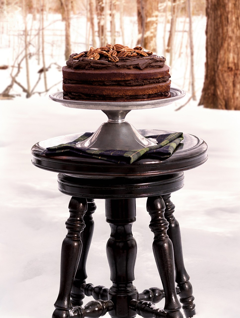 Chocolate Layer Cake with Maple-Pecan Frosting