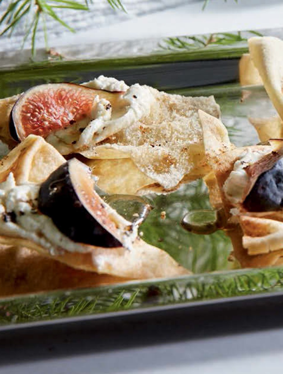 Whipped Feta with Figs, Honey & Pita Chips