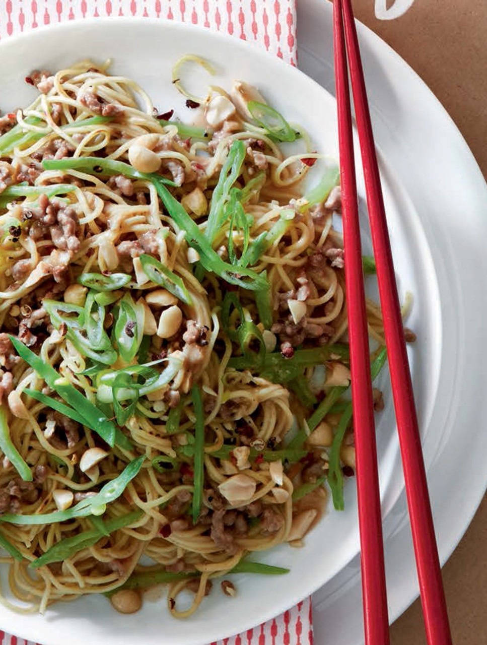 Chow Mein Noodles with Ground Pork & Peanuts