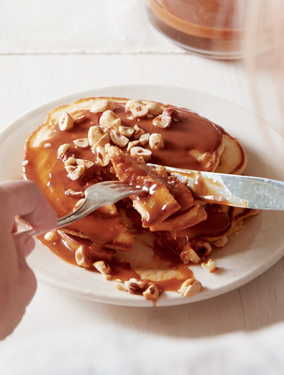 Mexican Hotcakes with Cajeta & Hazelnuts