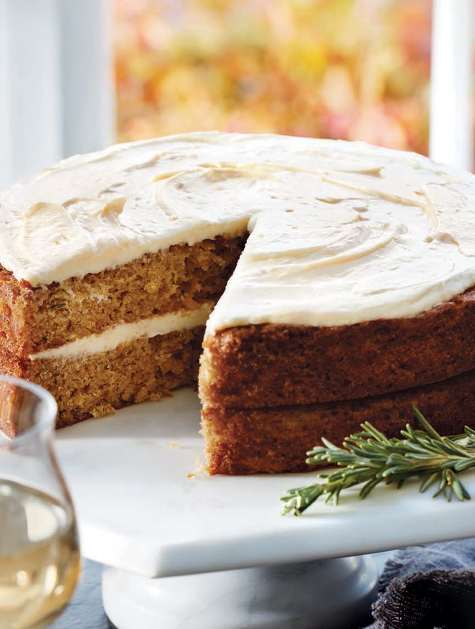 Rosemary Parsnip Cake with Lemon Cream Cheese Frosting