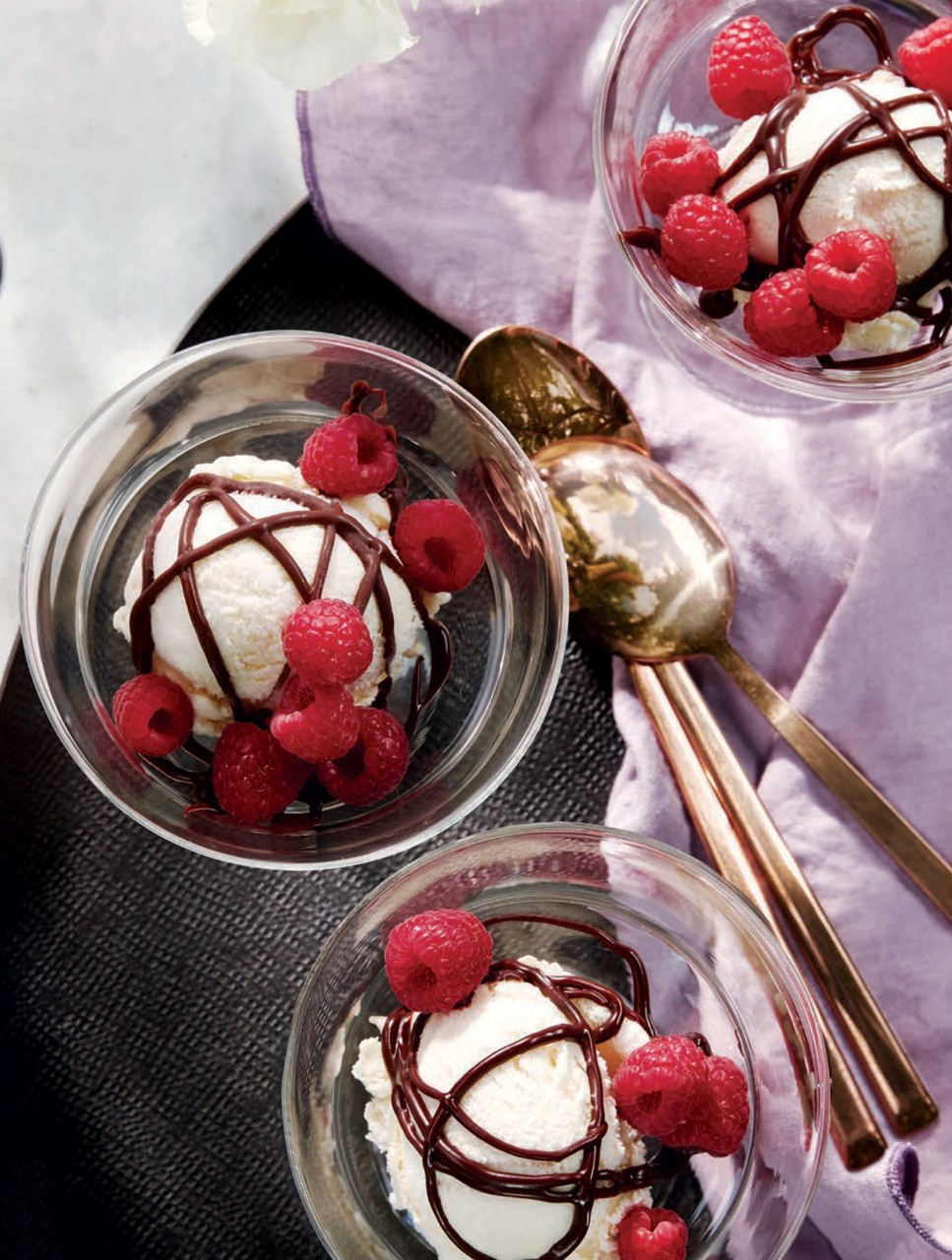 Frozen White Chocolate Mousse with Fresh Berries