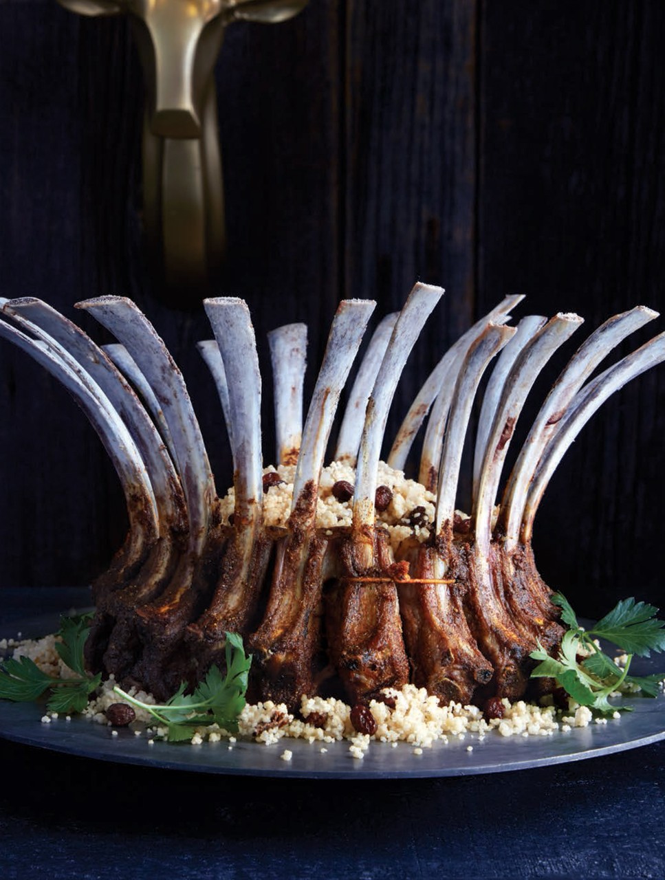 Berbere-Rubbed Crown Roast of Lamb with Fruited Couscous