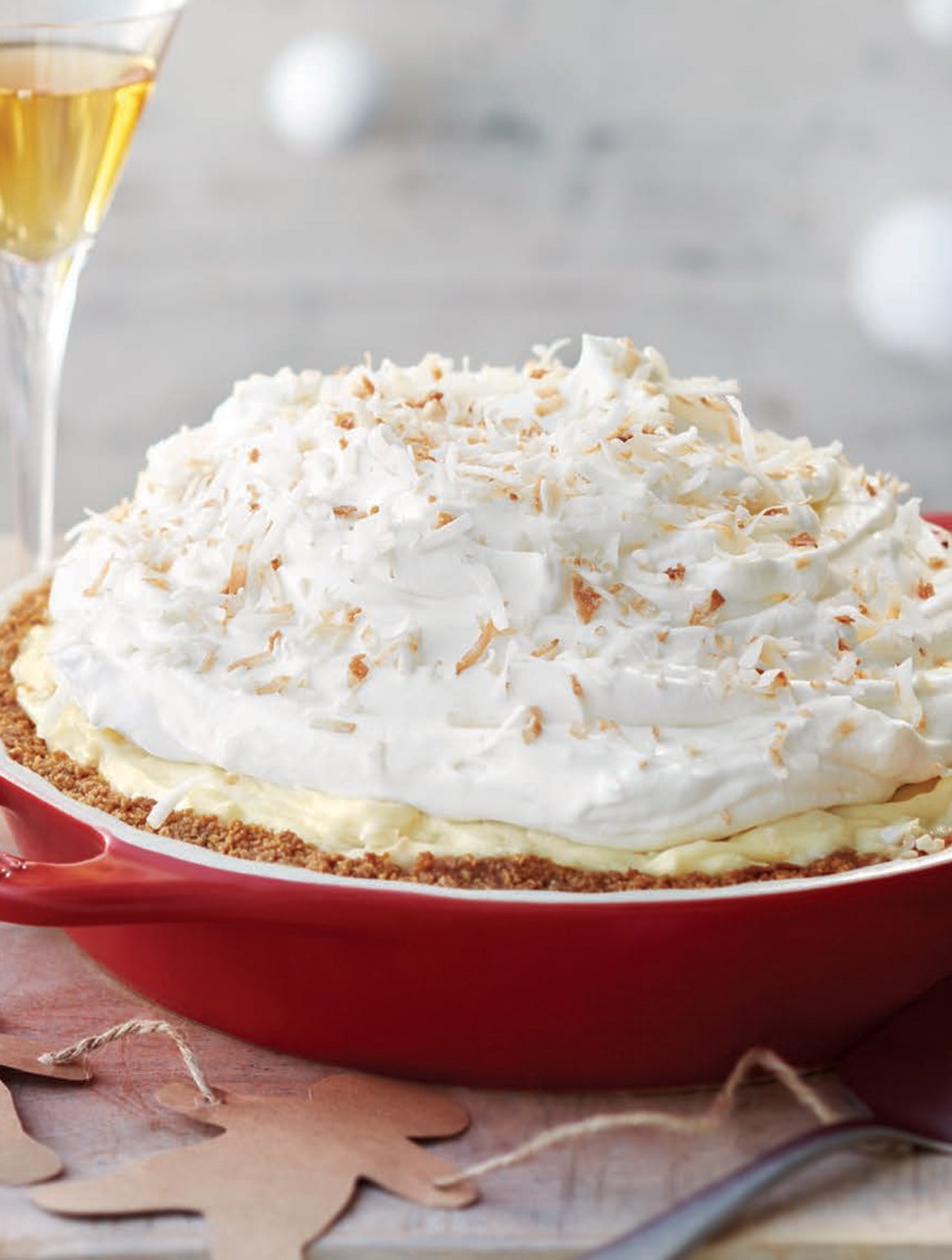 Gingerbread-Crusted Mile-High Coconut Cream Pie