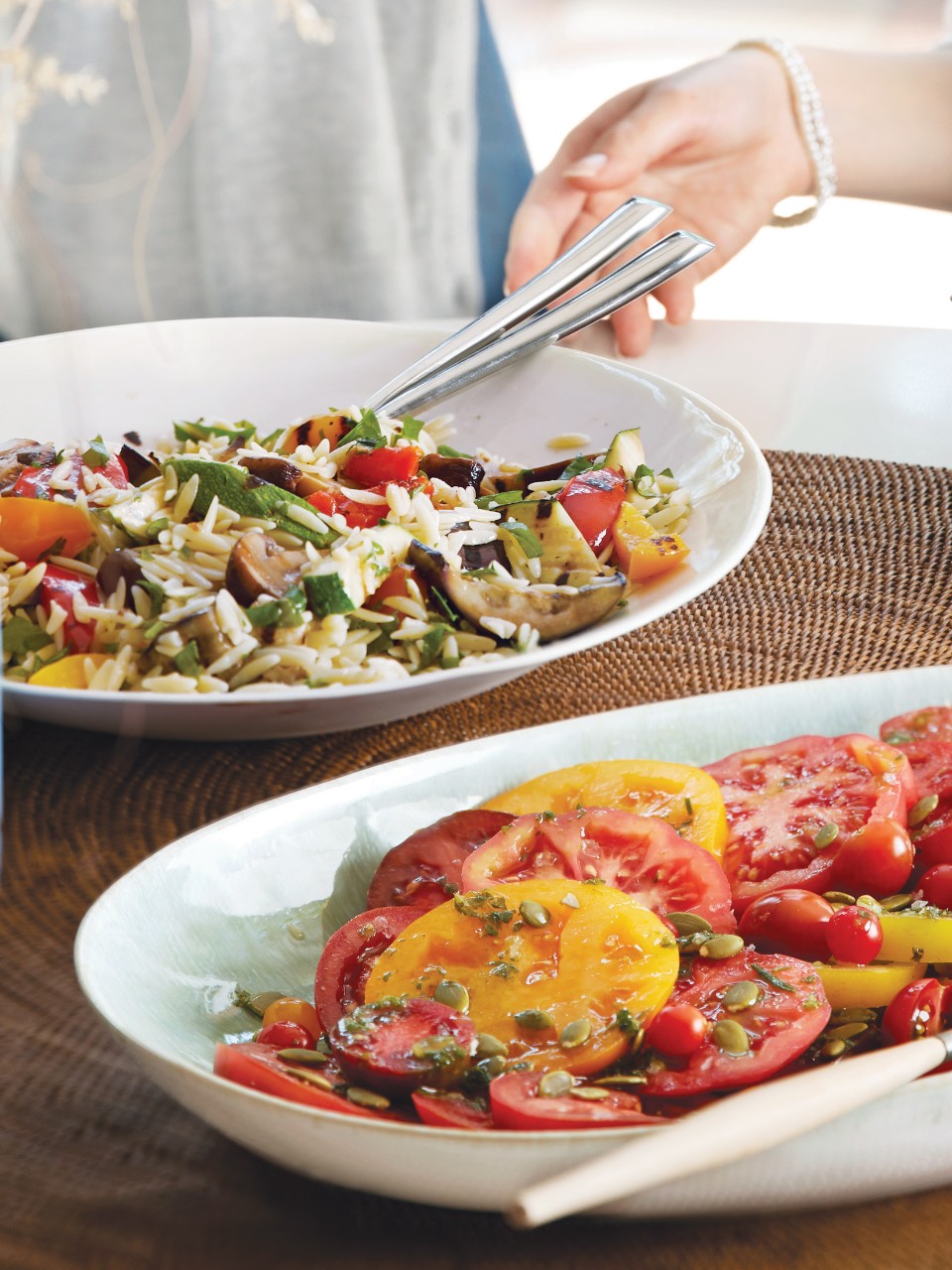 Grilled Autumn Vegetable Orzo Salad
