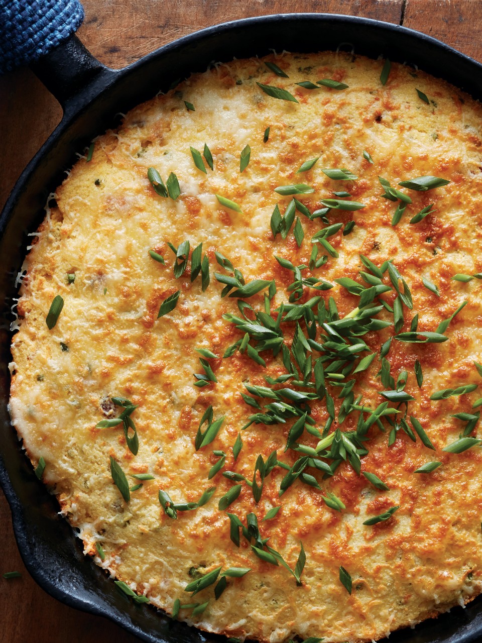 Cheddar, Chive and Bacon Skillet Corn Cake
