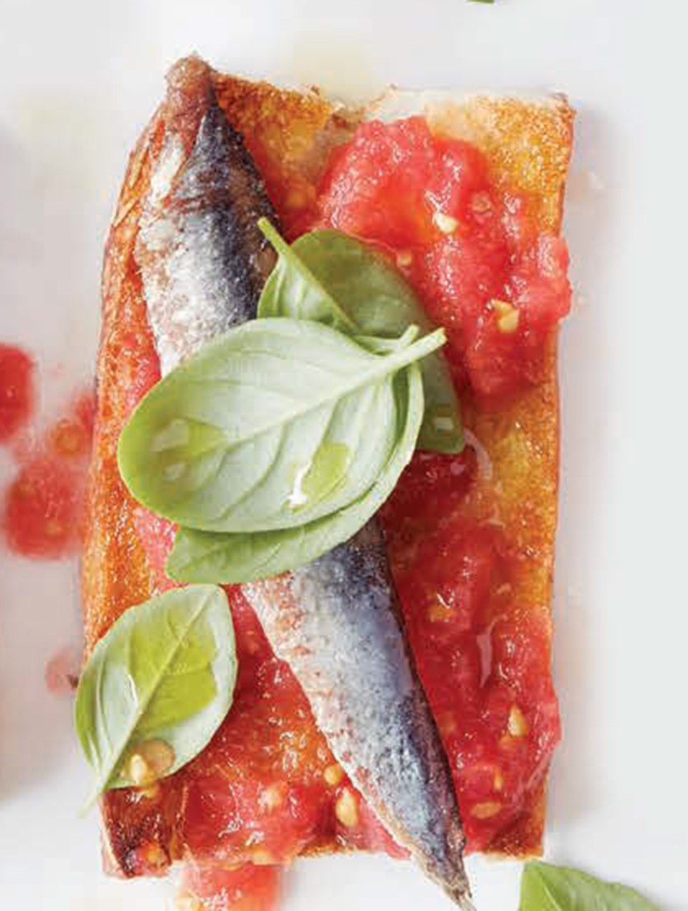 Pan Con Tomate Crostini with Anchovies & Basil