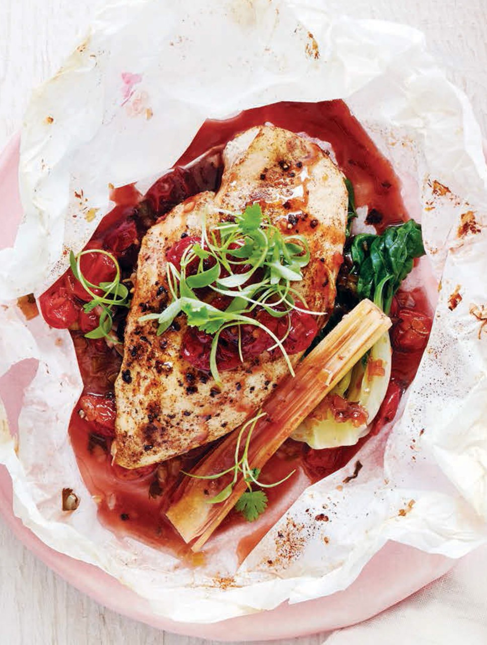 Asian Chicken-in-a-Bag with Sour Cherries