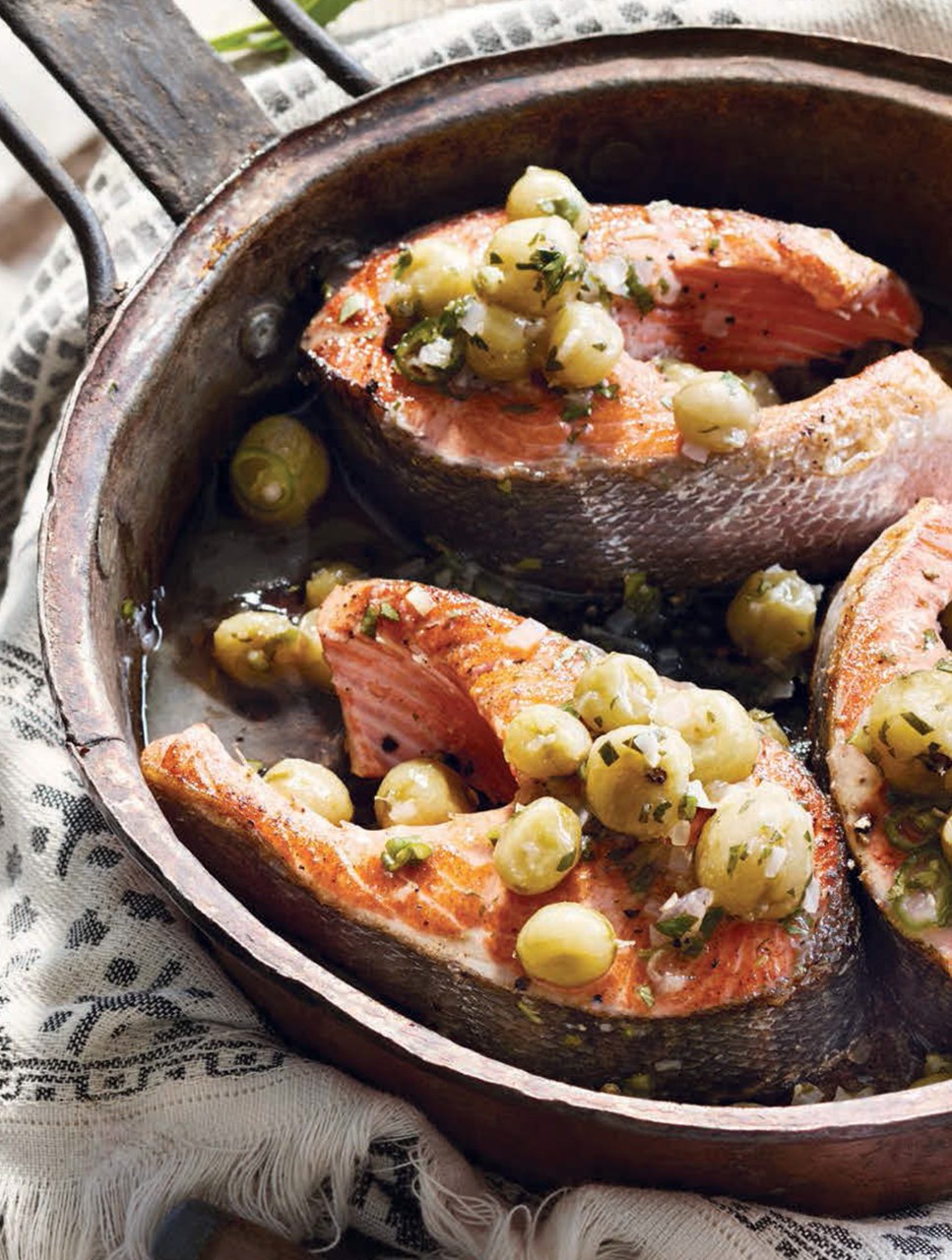 Salmon Chops with Gooseberry Relish