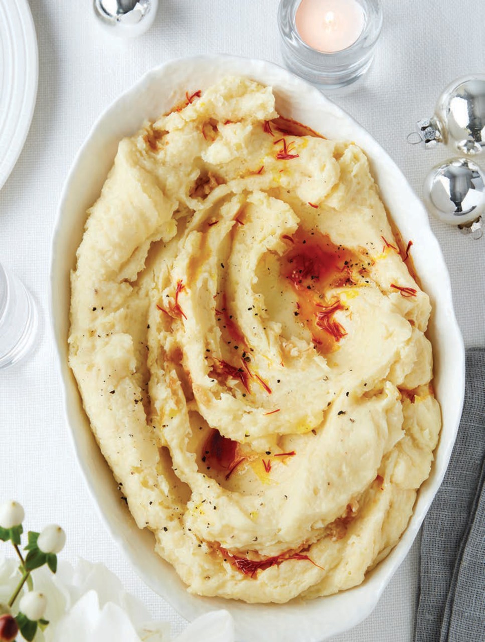 Yukon Gold Mash with Roasted Garlic, Saffron & Crème Fraîche