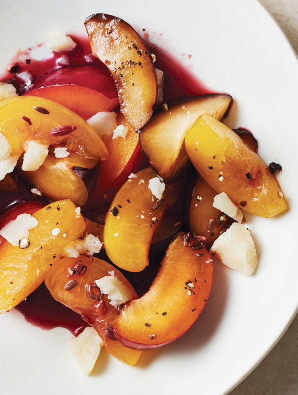 Plum and Parmigiano Salad with Red-Wine-Fennel Syrup