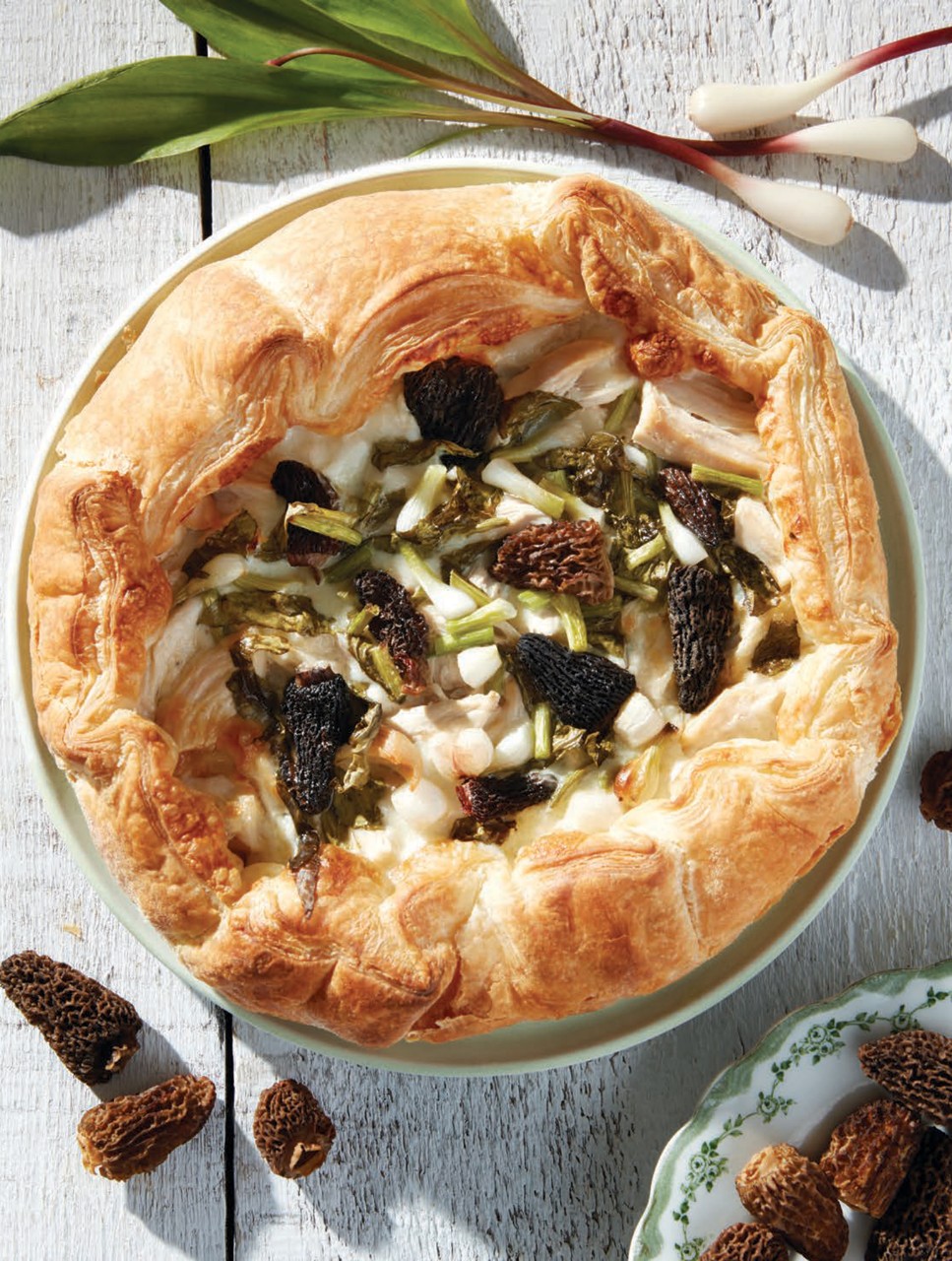 Creamy Chicken Galette with Ramps & Morels
