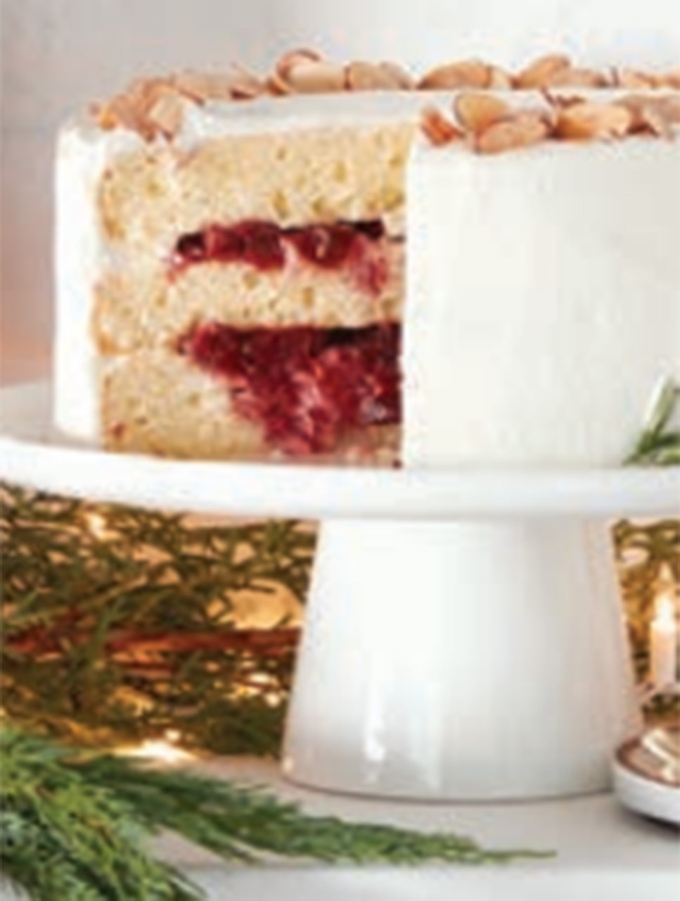 Almond Layer Cake with Sour Cherries