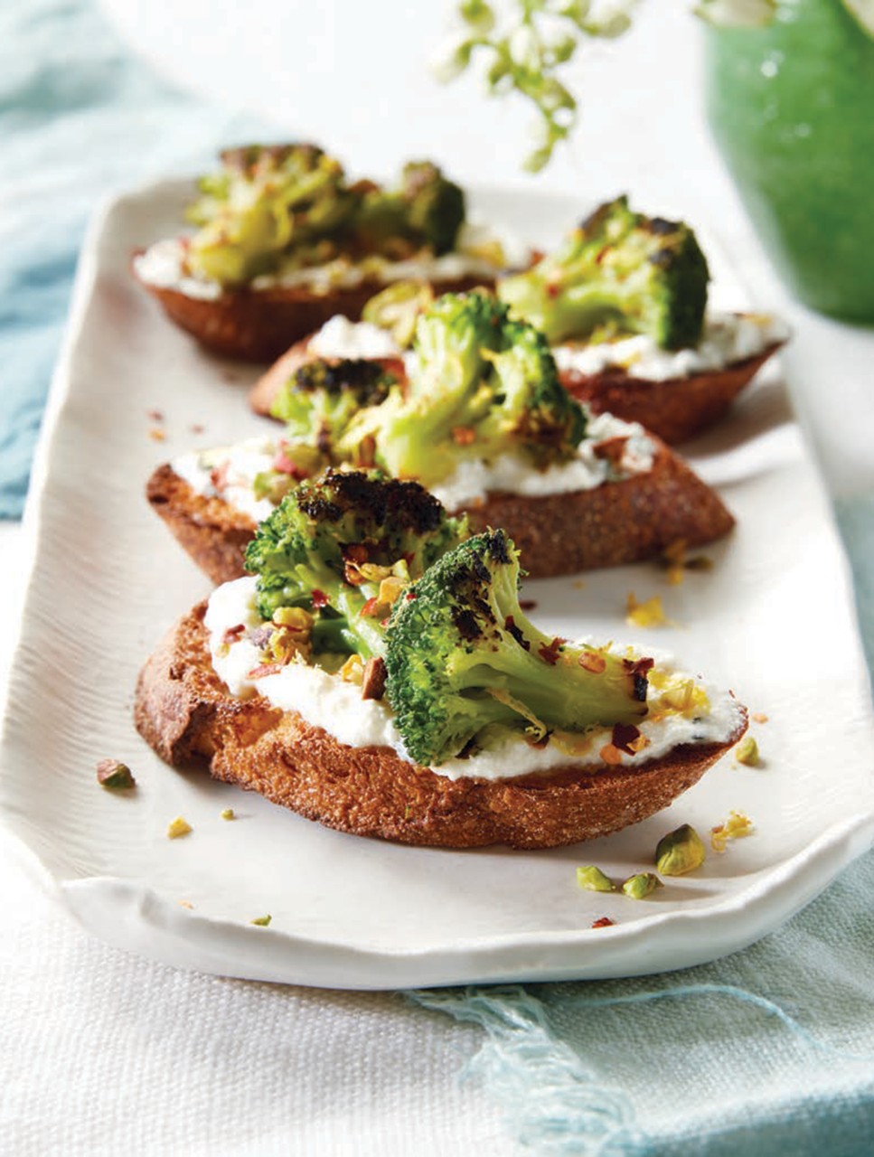 Roasted Broccoli Ricotta Toasts